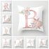 Pink Letter Decorative Pillow Cover