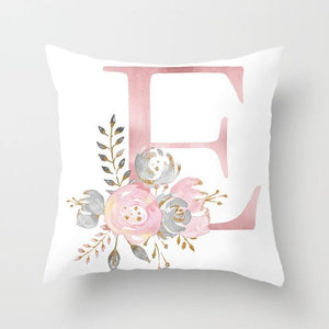 Pink Letter Decorative Pillow Cover