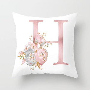 Pink Letter Decorative Pillow Cover