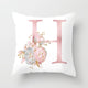 Pink Letter Decorative Pillow Cover