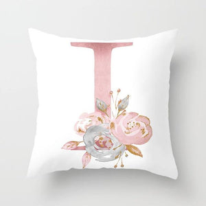 Pink Letter Decorative Pillow Cover