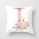 Pink Letter Decorative Pillow Cover