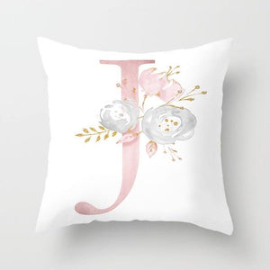 Pink Letter Decorative Pillow Cover