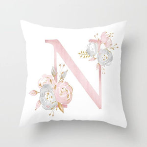 Pink Letter Decorative Pillow Cover