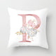 Pink Letter Decorative Pillow Cover