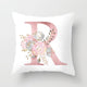 Pink Letter Decorative Pillow Cover