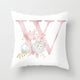 Pink Letter Decorative Pillow Cover