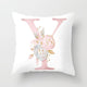 Pink Letter Decorative Pillow Cover