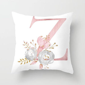 Pink Letter Decorative Pillow Cover